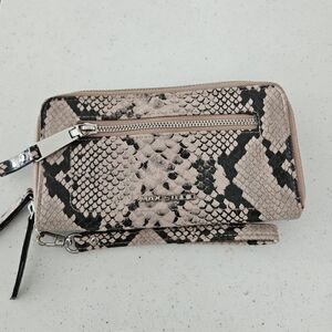 Max Studio Pink Snake-Print Wristlet Wallet